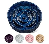 vancasso Slow Feeder Dog Bowl, 1.5 Cups Ceramic Slow Feeder for Medium Breed, Puzzle Maze Dog Food Bowl for Fast Eater, Slip Resistant and Durable, Blue