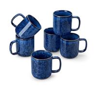 vancasso Starry 12oz/360ml Stoneware Coffee Mugs Set of 6, Blue