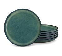 vancasso Starry Dinner Plates Set of 6, Vintage Reactive Glaze 10.25 in Salad Plates Set for Kitchen, Dinnerware Perfect for Dessert, Pasta, Salad, Dishwasher and Microwave Safe, Green