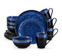 Vancasso starry Tableware Blue Stoneware Dinner Service 4,8,12 Person Vintage