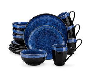 Vancasso starry Tableware Blue Stoneware Dinner Service 4,8,12 Person Vintage