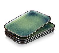 vancasso Stern Serving Platter & Tray Set, 4-Piece Ceramic Serving Plates for Parties, 11 Inch Easy-Clean Large Serving Dish for Main Course and Side Dishes, Green