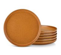 vancasso Zermatt Dinner Ser of 6, 10.5in Dinner Plates Set of 6, Microwave and Dishwasher Safe, Scratch Resistant and Lead-Free, Unique Handmade Dessert Plate for Kitchen and Entertaining(Yellow)