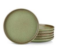 vancasso Zermatt Dinner Ser of 6, 10.5in Dinner Plates Set of 6, Microwave and Dishwasher Safe, Scratch Resistant and Lead-Free, Unique Handmade Dessert Plate for Kitchen and Entertaining(Green)