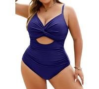 Vancavoo Swimming Costume Women one Piece Swimsuit Plus Size Swimwear Tummy Control Ladies Bathing Suits，Navy Blue，M