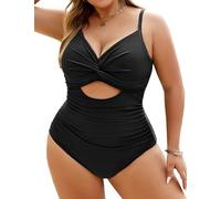 Vancavoo Swimming Costume Women one Piece Swimsuit Plus Size Swimwear Tummy Control Ladies Bathing Suits，Black，M