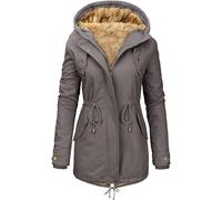 Vancavoo Womens Parka Winter Coats Hooded Coat Fleece Lined Jacket Ladies Arctic Velvet Outdoor Warm Hoodies zip up Sweatshirt Windbreaker Hoodies Cotton Outwear with Pockets,Dark grey,S