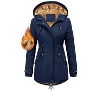 Vancavoo Womens Parka Winter Coats Waterproof Jacket Hooded Coat Fleece Lined Jacket Ladies Arctic Velvet Warm Outdoor Windbreaker Hoodies zip up Sweatshirt Outwear with Pockets(Navy,M)