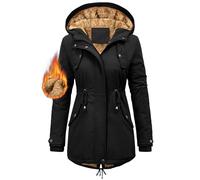 Vancavoo Womens Parka Winter Coats Waterproof Jacket Hooded Coat Fleece Lined Jacket Ladies Arctic Velvet Warm Outdoor Windbreaker Hoodies zip up Sweatshirt Outwear with Pockets(Black,XL)