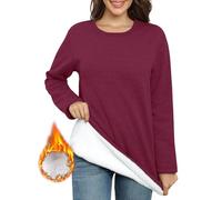 Vancavoo Women's Warm Fleece Lined Sweatshirt Crew Neck Winter Pullover