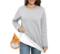 Vancavoo Women's Warm Fleece Lined Sweatshirt Crew Neck Winter Pullover