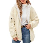 Vancavoo Women's Winter Coat Short Jacket Warm Fleece Lined Hooded Coat | Reversible Zip-Up Coat with Soft Plush Lining, Ribbed Cuffs and Pockets for Casual Everyday Wear