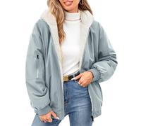 Vancavoo Women's Winter Coat Short Jacket Warm Fleece Lined Hooded Coat | Reversible Zip-Up Coat with Soft Plush Lining, Ribbed Cuffs and Pockets for Casual Everyday Wear