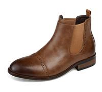 Vance Co. Men's Chelsea Boots, Tan Man-made, 10.5 Wide