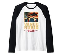 Vance Rubio 2028 President JD Vance Marco Rubio USA Flag Raglan Baseball Tee