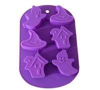 Vancgoods Halloween Witches hat Ghost Shape Silicone Soap Mould Cake Baking Mold Mould Jelly Polymer Clay Mould Soap Making DIY Molds