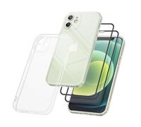 Vancle Case for iPhone 12mini Phone Case,with 2 HD Screen Protectors, Shockproof Bumper Liquid Silicone Case with Microfiber Lining (Clear)
