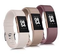 Vancle For Fitbit Charge 2 Wristband for Men and Women, Silicone Sport Soft Replacement Watch Strap for Fitbit Charge 2 Wristband (S, Starlight/Milk Tea Brown/Smoking Purple)