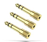 Vancle Headphone Jack Adapter 3 PACKs, Gold Plated Headphone Adapter 6.35mm (1/4 inch) Male to 3.5mm (1/8 inch) Female Audio Plug, Aux Jack Converter for Electric Keyboard