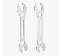 Vancoat 2 PCS Universal Thin Hub Cone Wrench Set, Cr-V Steel + Ni-Cr Plating Super Hard Bicycle Wheel Hub Axle Nut Install Remover, 0.1in/2.5mm Ultra-Thin 13-20mm Wrench Set for Home Bike car Repair