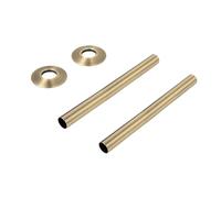 VANCOCO 2Pcs 130mm×15mm Radiator Pipe Sleeves, Antique Brass Radiator Collars Cover Pair