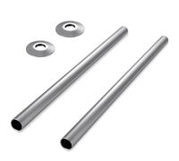 VANCOCO 2Pcs 300mm×15mm Radiator Pipe Sleeves, Chrome Radiator Collars Cover Pair Radiator Pipe Covers