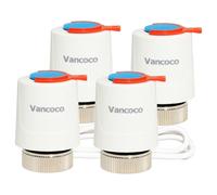 VANCOCO 4Pcs Underfloor Heating Actuator 230V M30x1.5 NC (Normally Closed) | IP54 Thermal Actuator for Underfloor Heating & Manifolds - 5-Minute Installation