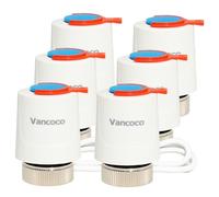 VANCOCO 6Pcs Underfloor Heating Actuator 230V M30x1.5 NC (Normally Closed) | IP54 Thermal Actuator for Underfloor Heating & Manifolds - 5-Minute Installation
