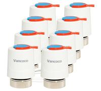 VANCOCO 8Pcs Underfloor Heating Actuator 230V M30x1.5 NC (Normally Closed) | IP54 Thermal Actuator for Underfloor Heating & Manifolds - 5-Minute Installation