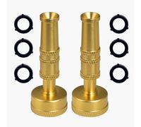 VANCOCO Heavy Duty Brass Adjustable Twist Hose Nozzle, 3/4" GHT Jet Nozzle High Pressure Garden Water Hose for Hose Outdoor Garden,Car Wash(2 Set)