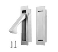 Vancoho Pocket Door Pull Handle, Stainless Steel Edge Pull, Recessed Sliding Door Pulls Finger Flush Pull Hardware (Brushed Steel, 1 Pack)