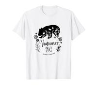 Vancouver BC Bear & Flowers Nature At Your Door Design Value Graphic T-Shirt, Men, White, S