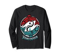 Vancouver BC Two Salmon Pacific Northwest Style Long Sleeve T-Shirt
