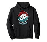 Vancouver BC Two Salmon Pacific Northwest Style Pullover Hoodie