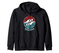 Vancouver BC Two Salmon Pacific Northwest Style Zip Hoodie