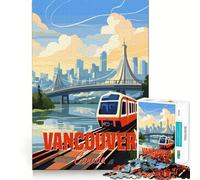 Vancouver Canada 1000 Pieces Puzzles for Teenagers Mind Boost Fun High Accuracy Cutting Craft Calming Mental Break Activity (38x52cm)