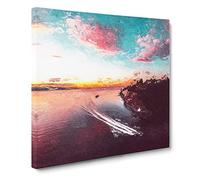 Vancouver Canada at Night Canvas Print | Gallery Wrapped 30mm Frame Wall Art | 14x14 inches | Ready to Hang | Modern Picture | Living Room Bedroom Lounge Office
