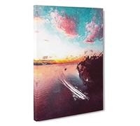 Vancouver Canada at Night Canvas Print | Gallery Wrapped 30mm Frame Wall Art | 30x20 inches | Ready to Hang | Modern Picture | Living Room Bedroom Lounge Office