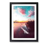 Vancouver Canada at Night Framed Print | A2 Black Framed Wall Art | Ready to Hang | Modern Nature Picture | Living Room Bedroom Lounge Office