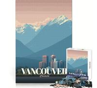 Vancouver Canada Cityscape Travel Poster 1000 Pieces Jigsaw Puzzles for Adults Boost Memory Gentle Pastime Quality Cut Nice Gift (38x52cm)