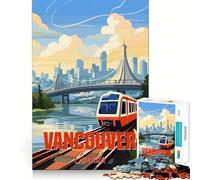 Vancouver Canada Puzzle for Adults 1000 Pieces Memory Play Game Firm Fit Secure Assembly Meaningful Connection Building Game (50x75cm)
