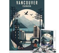 Vancouver Canada Travel Jigsaw Puzzles 1000 Pieces for Adults Peaceful Calm Stress Relief Mindful Peaceful Leisure Game (38X52cm)
