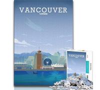 Vancouver Canada Travel Jigsaw Puzzles for Teenagers 1000 Jigsaws,Brain Intelligence Challenge Addictive Toys for Home Decoration 38x26cm