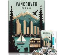 Vancouver Canada Travel Puzzles 1000 Pieces for Adults,Challenging To Complete But Fun And Humorous Unique Home Decor And Gifts 38x26cm
