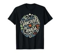 Vancouver Canada Vacation Canadian Flag Hiking Camping T-Shirt