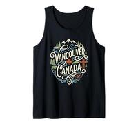 Vancouver Canada Vacation Canadian Flag Hiking Camping Tank Top