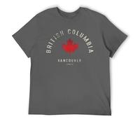 Vancouver Canada Vintage Maple Leaf T-Shirt - British Columbia Souvenir Tee for Canadian Travel Lovers Dark Gray-Style 6XL