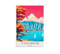 Vancouver Canada Vintage-Style Travel Poster Canvas Wall Art Decorative Picture Prints Modern Decor 20x30inch(50x75cm)
