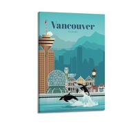 Vancouver Canada Vintage Travel Poster Canvas Art And Wall Art Picture Print Modern Family Bedroom Decors 16x24inch(40x60cm)