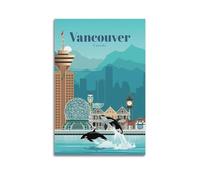 Vancouver Canada Vintage Travel Poster Canvas Painting Wall Art Decorative Picture Prints Modern Decor 12x18inch(30x45cm)